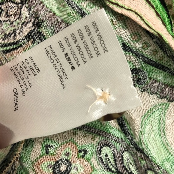 🌺 NWT Anthro Paisley Buttondown Floral Short Sleeve Cuff - Picture 6 of 6